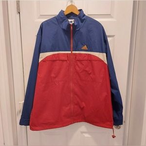 Vintage Mens Adidas Full Zip Zip-Up Track Jacket Red Blue White Size XL